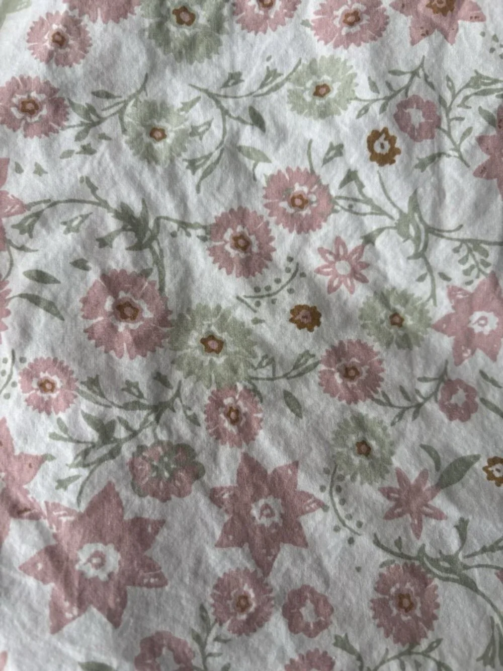 Pottery Barn Kids Julia Berolzheimer Floral Organic Crib Fitted Sheet Pink Green